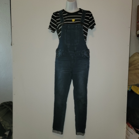 Girls long denim overalls by Justice - Picture 1 of 3